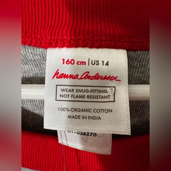 NWT HANNA ANDERSSON 14 160 Org Cotton Long Johns Winter Gnome Striped Pajamas - Picture 4 of 6